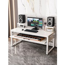 미디데스크 미디테이블 미디 음악 작업 책상 건반 피아노 작곡 책상, 140x60x81 블랙  + 칠판