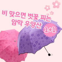 1+1 비맞으면 벗꽃 피는 특수코팅 양산 겸용 3단 우산 우양산 양우산