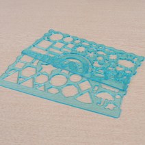 학용품 모형 모양 크기별 원형도형자 직자 템플레이트, 모형자 2P