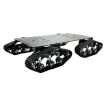 로봇 서스펜션 크롤러 모터 체인 바퀴 RC 타이어 카, 블랙(12V25 330rpm)+제어키트