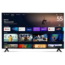 와이드테크 139cm TV 구글TV UHD TV 스마트TV AI 안드로이드TV HDR, 벽걸이형 방문설치