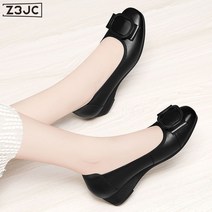 Z3JC 여성 미들힐 소프트키프 웨지힐 단화