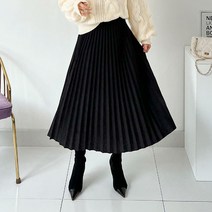 퍼니걸스 9734 밴딩 모직 주름 플리츠 롱 스커트 여성의류