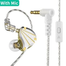 원래 QKZ-AK6 TITAN Metal HiFi 헤드폰 Super HIFI Bass 다이나믹 헤드셋 In Ear호환 커버 이어패드 밴드 호환, CHINA, With Mic Gold