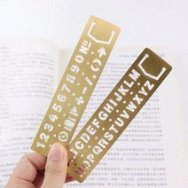 Fromathon-휴대용 스테인레스 스틸 다기능 제도 도구 템플릿 눈금자 스텐실 의제 플래너 저널 스크랩북, [05] Brass set