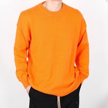 모룸 7컬러 남자 오버핏 무지 도톰 라운드 니트