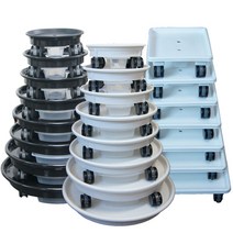 감동샵 이동식 화분받침 로라원형 물받침대, 화이트