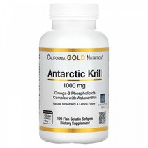 아이허브 캘리포니아골드뉴트리션 CGN 남극크릴오일 딸기레몬맛 1000mg 120소프트젤