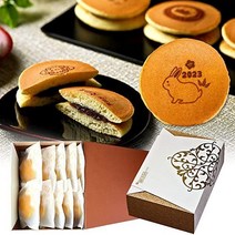 일본 도라야키 단팥빵 설날 일러스트 포함 10개 팥소 선물용 상자 간지 달마 마네키네코 카도마츠 카가미모치, C도라야키 10개 세트