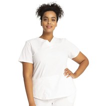 CHEROKEE Scrubs for Women 작업복 전문가용 브이넥 상의 부드럽고 신축성 있는 WW665 캐리비안 블루 [미국 직배송]
