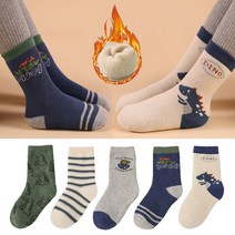 남아 방한용 파일 양말5족 두툼한양말 겨울양말 키즈 주니어 초등학생 아동양말 남아양말