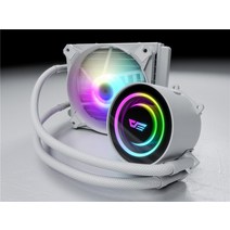 열교환기 커스텀수냉 DarkFlash-수냉 PC 액체 냉각 RGB 팬 아우라 동기화 워터 쿨러 AM4 라디에이터 통합 C, 02 DX120-White