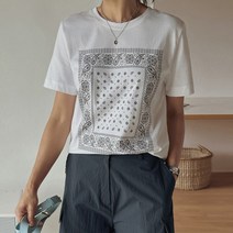 [조아맘] 페이즐 스퀘어 라운드 티