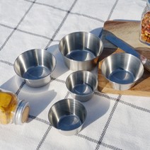 국산 스텐 잼볼 소스볼 소스컵 양념그릇 27종 무광, 5종 세트(1호,2호,3호,4호,5호)