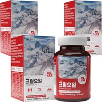 크릴오일 56 이상 안전검사완료 오일56 혈행 남극 1000mg 인지질 크릴오일캡슐 부모님 선물 혈액순환 오메가3, 3개, 30정