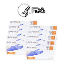 세이프터치 니트릴장갑 100매 X 10팩 1BOX 식품용/실험실용, S, 특대(XL) 이상