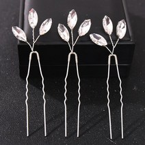 크리스탈 진주 꽃 머리 핀 클립 MZ세대여성용 신부 헤어 쥬얼리 웨딩 액세서리 라인 보석 파티 헤어핀 헤드 피스