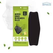 숨코 황사 마스크 특대형 KF80 블랙 1매, 1개