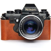Nikon F3 Case BolinUS Handmade Genuine Real Leather Half Camera Case Bag Cover for Nikon F3 F3HP F3, 04 LavaBrown
