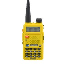 Baofeng 워키 토키 UV-5R 듀얼밴드 양방향 라디오 VHF/UHF 136-174MHz 및 400-520MHz FM 휴대용 트랜시버 (이어폰 포함) 210078, yellow_EURO