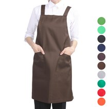 DAE10 가게 공방 기본형 데일리 원컬러 포인트 앞치마, DAE10 곤색