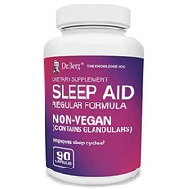 Dr. Berg 닥터버그 수면 보조 레귤러 포뮬라 - 깊은 사이클을 위한 자연스러운 서포트 피로 및 스트레스 지원 캡슐이 몸과 마음을 진정시키는 데 도움이 됩니다 최고의 비습관 형
