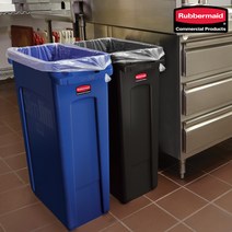 러버메이드 슬림짐 쓰레기통 대용량휴지통(60L/87L), 2) 슬림짐/87L, 검정, 1개