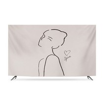 명화 티비 TV 덮개 가리개 인치 종류별 무지개 럭셔리 거실 모니터 먼지 커버 42 55 65 75 액자 풍경 HA11, 42인치 우아한