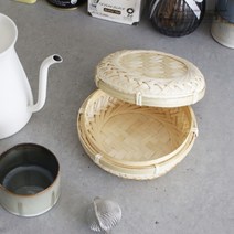 바니홈 핸드메이드 보이차 차통 찻잎 보관함, 원형 보이차통