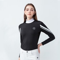 골프웨어 여성용 긴팔 레포츠 유니폼 티셔츠 상의 골프웨어, M, 블랙