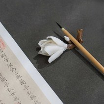 꽃 문진 서예 붓글씨 캘리그라피 책 한지누름쇠, 홍매화 가지 펜홀더