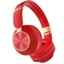 블루투스 헤드폰 5.1 무선 헤드셋 노이즈캔슬링 헤드폰, 붉은색