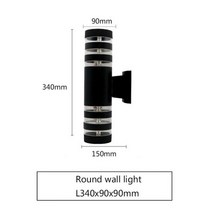 야외작업용조명 세차 틴팅샵 고성능 방수 알루미늄 2x12w 야외 led 벽 램프 정원 차고 현대 장식 홈 실내, 02 White, 02 340mm round black