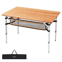 킹캠프 KingCamp 대나무 우드 접이식 캠핑테이블 야외 피크닉용 4인용 가족 캠핑선반, 4. 4~5인용
