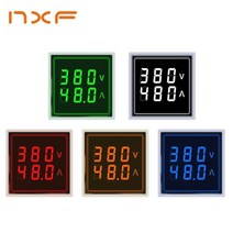 녹음차단기 ac 60 500v 0 100a led 디지털 전압계 전류계 헤르츠 hz 신호등 220v 전압 전류 측정기 볼트 앰프 테스터 감지기 233, 제곱 v, 하얀
