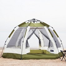 [알뜨리] 육각 원터치그늘막텐트(중형) 카키넷, 중형