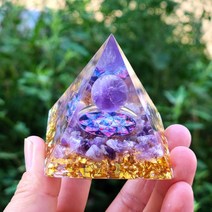 Orgone 명상 정신수양 기분좋은 힐링 에너지 용품 피라미드 크리스탈 풍수 장식품 소품, 6