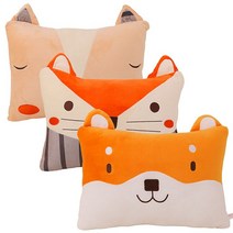 시나브로토이웍스(Toyworks) 토이웍스 KC정품 캐릭터 동물 베개 쿠션 3종 커버분리, 줄무늬여우베개