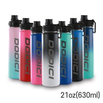 도디치 스텐물병 2중진공(보온/보냉)21oz(630ml) 보온병 물병 물통 스포츠 자전거 등산 런닝 텀블러 진공, 블랙/화이트