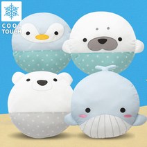 접촉냉감 쿨쿠션 바다친구들 원형 바디필로우 4style, 물개