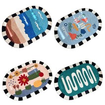 빈티지 레트로 감성 디자인 타원 러그 아이방 인테리어 소형 스몰 깔개 매트 카페트 도로