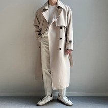 에이치베이직 남자트렌치코트 로브코트 롱 오버핏 바바리코트