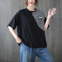 Girl Wow 반팔 티 왕언니 빅 사이즈 루즈 여름 쿨링 원단 한복 티