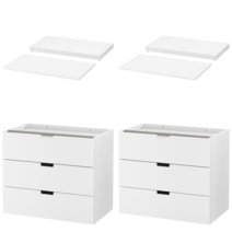 이케아 서랍장 NORDLI 노르들리 모듈식3단서랍장 화이트 80x68 cm
