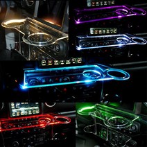 베리뉴 티볼리 트윈컵홀더 2단 무중력테이블 USB 5V LED 차량용 식탁 선반 트레이 스마트폰 거치대, 없음LED, 일반형