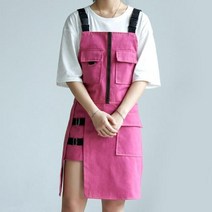 업소용앞치마 주방 앞치마 민소매 요리사 북유럽 오버올 델글래스 여자 남자 커플 네일 살롱 청소 도구 뷰티 헬스 케어 남녀 공용, 없음, Pink+75cm x 60cm