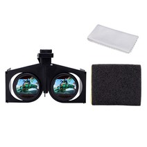 VR vr 안경 글라스 헤드셋 게임 브이알 3d 3d 휴대용 접는 사용하기 쉬운 휴대용 접이식 미니 휴대 전화 3d 접는, 검은색