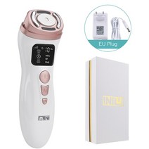 클렌징 기계 디바이스 갈바닉 고주파 3in 1 미니 Hifu 기계 초음파 RF EMS 얼굴 미용 장치 목 리프팅 강화, 01 EU Plug