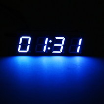 미니 자동차 전기 시계 디지털 타이머 LED 디스플레이 DIY 미터 온도계 바이크 오토바이 자동 교체 부품, 02 blue