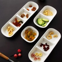 도자기 사각 나눔 반찬접시, 1절, 1개